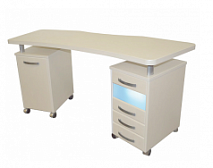 Маникюрный стол PS 2 UF фигурная столешница встроенный УФ-блок