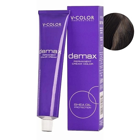 V-Color, Краска для волос Demax 5.72 Светло-Коричневый Шоколадно-Перламутровый , 60 мл