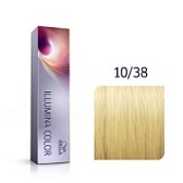 Wella, Крем-краска Illumina Color  10/38 Яркий блонд золотисто - жемчужный, 60мл